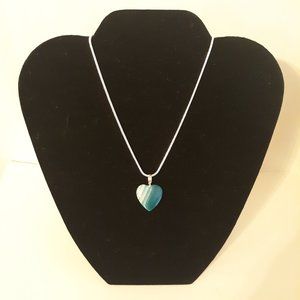 Hand made AZ 3/4"  cut & polished stone with a 16" 925 silver cable chain.